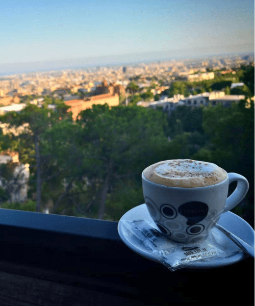 Morocco Walker travel destination- Spanish morning; Caffee with a beautiful view