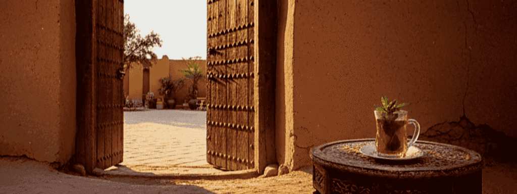 Morocco walker travel blog - Taroudant The Architecture of Silence - What strikes you in Taroudant is the sheer intelligence of the habitat. The houses do not open their hearts to the street. They fold inward, collapsing into secret patios where the trickle of a fountain dialogues with the glossy leaves of an orange tree. This is the architecture of modesty. To understand the city, one must learn to read between the sun-dried mud bricks, realizing that wealth here is an internal affair, measured in shade and hospitality rather than outward display.